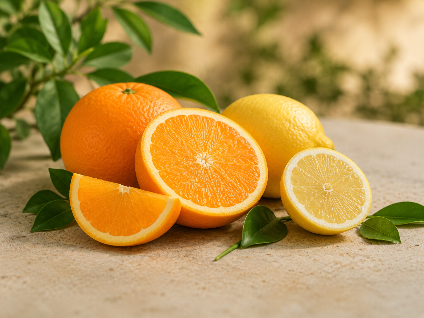Orange et citron riches en vitamine C