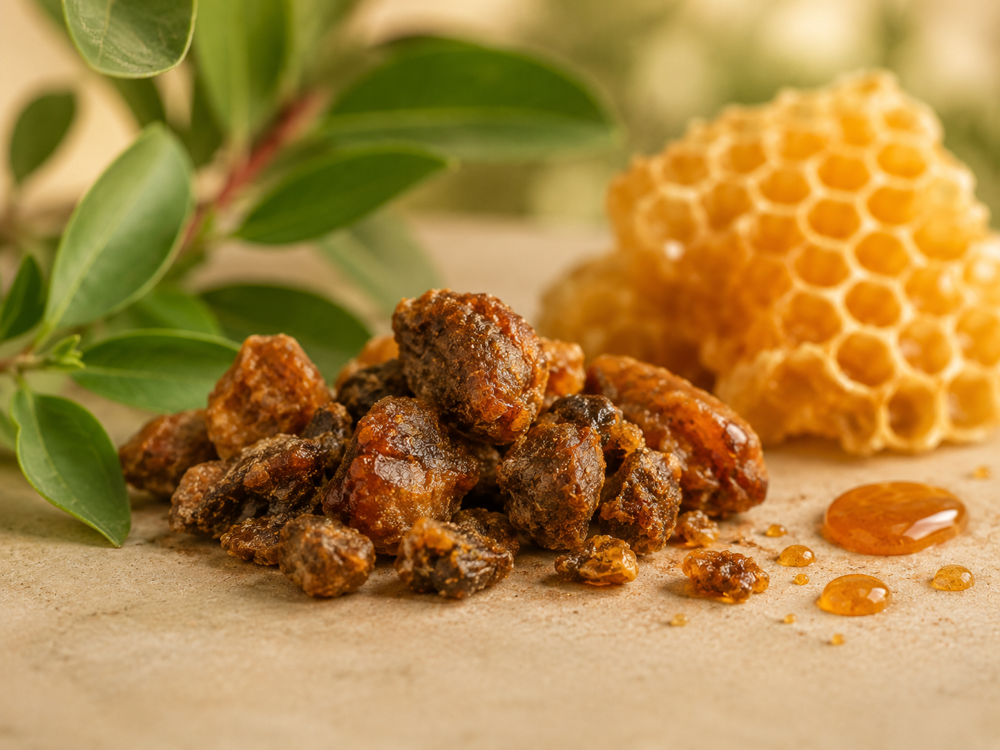 Propolis et rayon de miel