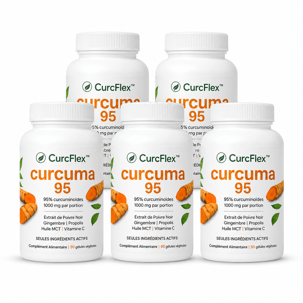 CurcFlex curcumine 1000mg — 3 flacons + 2 offerts
