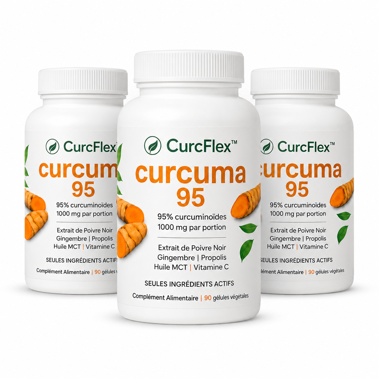 CurcFlex curcumine 1000mg — 2 flacons + 1 offert